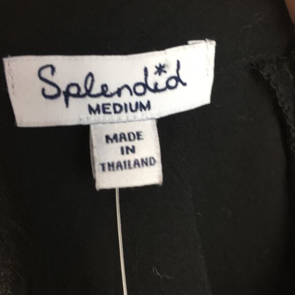 Splendid Black Cut Out Back  Button Down  Short Sleeve NWT Top Medium - Picture 7 of 8